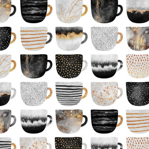 Pretty Coffee Cups - Grey - Medium