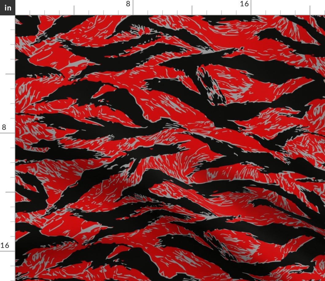Tigrestripe Red Camo Fabric