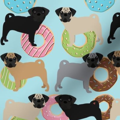 Pug Colored Donuts Baby Blue Dog Pugs 