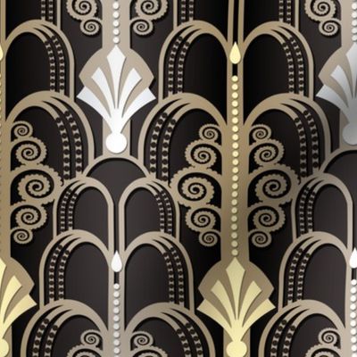 Art Deco Pattern black/gold