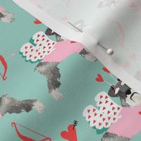 schnauzer love bug dog breed fabric mint