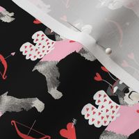 schnauzer love bug dog breed fabric black