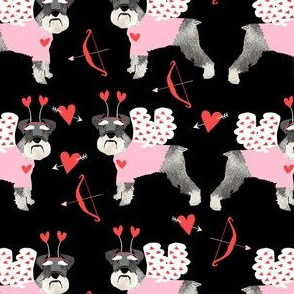 schnauzer love bug dog breed fabric black