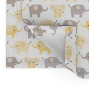 Happy elephants yellow