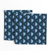 Blue Stegosaurus on navy