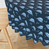 Blue Stegosaurus on navy