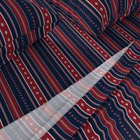 Stripes in red and navy blue