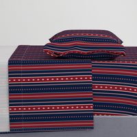 Stripes in red and navy blue