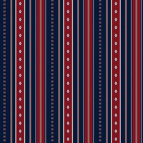 Stripes in red and navy blue
