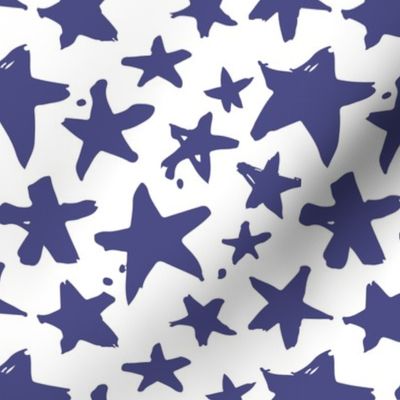 6" Navy Stars // White