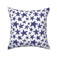 6" Navy Stars // White