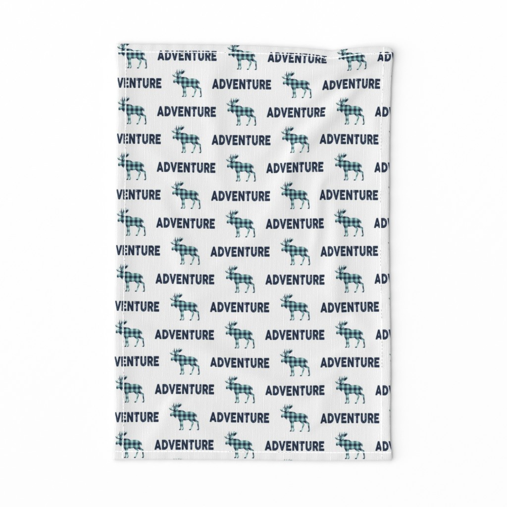 Adventure Moose - Navy + Mint Plaid Buffalo Check Boys Bedding Ginger Lous