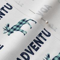 Adventure Moose - Navy + Mint Plaid Buffalo Check Boys Bedding Ginger Lous