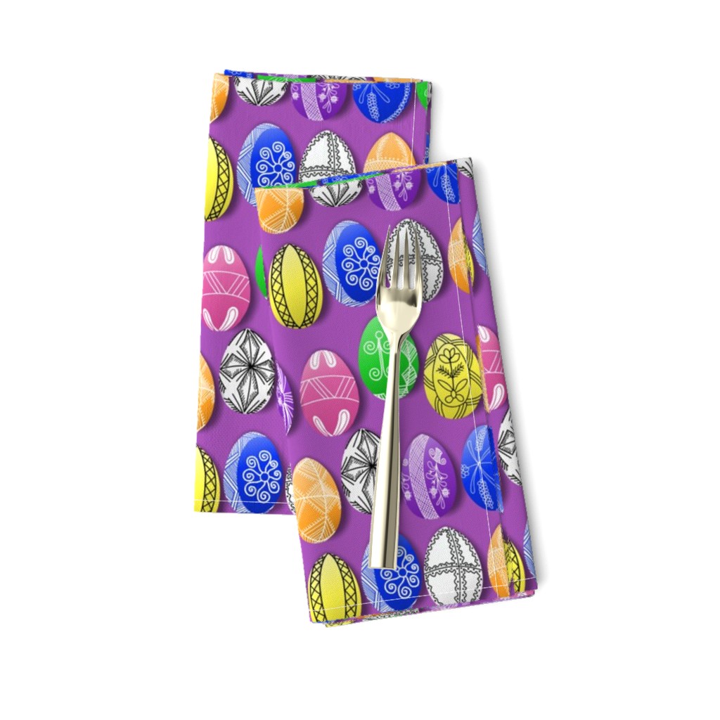 polish easter eggs on purple small pisanki