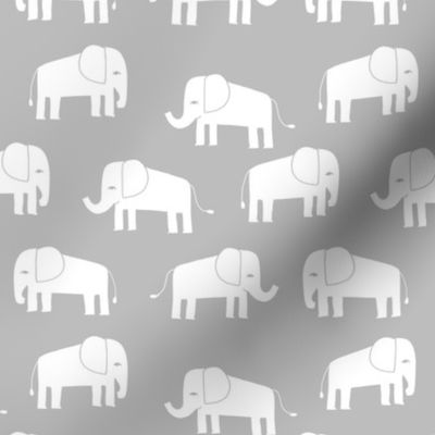 elephant fabric // - elephants, elephant, baby, nursery, cute elephant design - grey