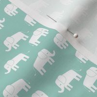 elephant fabric // - elephants, elephant, baby, nursery, cute elephant design - mint