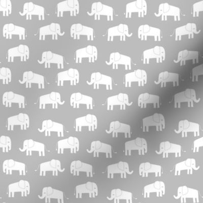 elephant fabric // - elephants, elephant, baby, nursery, cute elephant design - grey