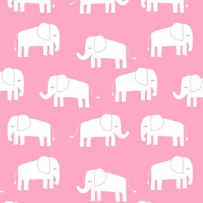 elephant fabric // - elephants, elephant, baby, nursery, cute elephant design - pink