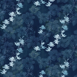 Orchid in navy blue
