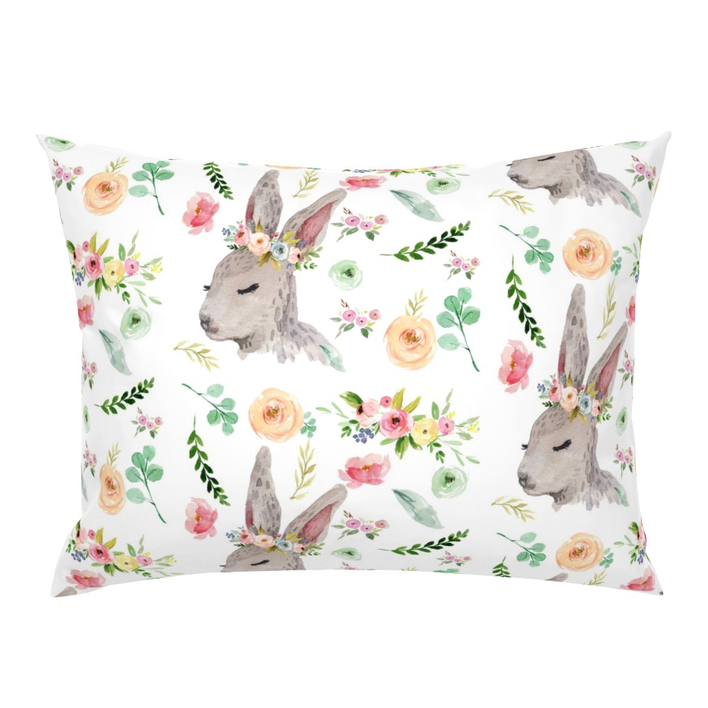 Bunny with Pastel Spring Flowers