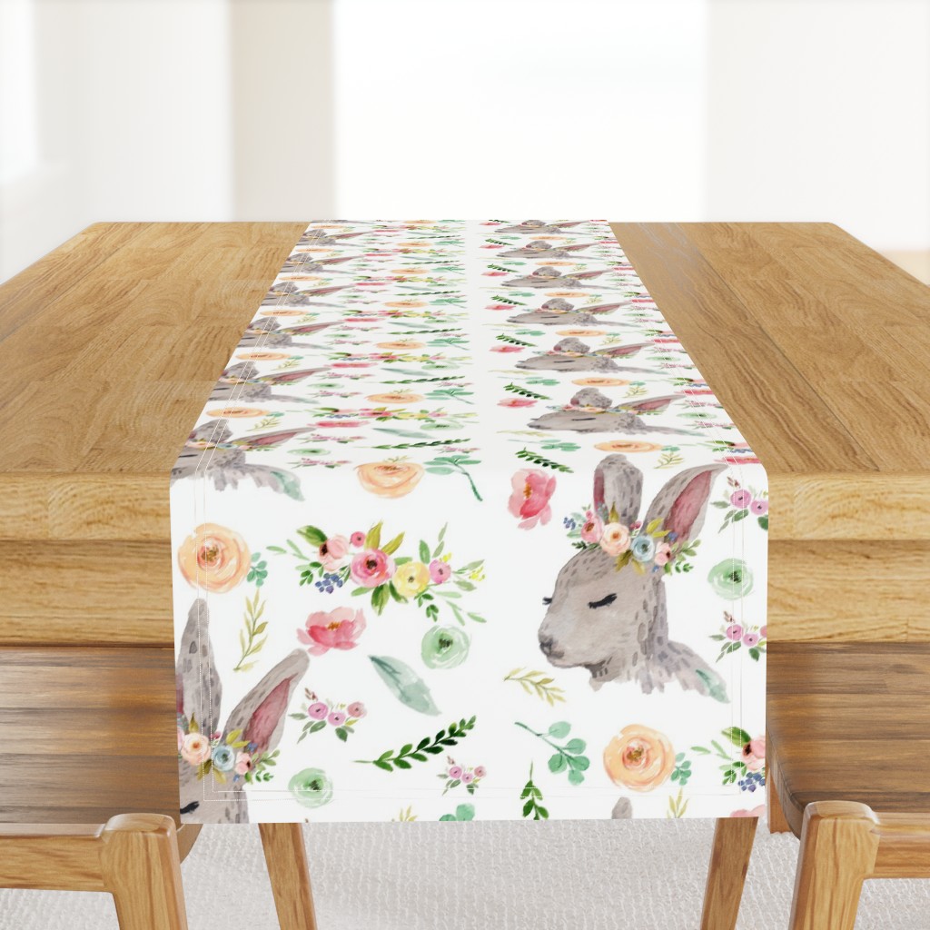 Bunny with Pastel Spring Flowers