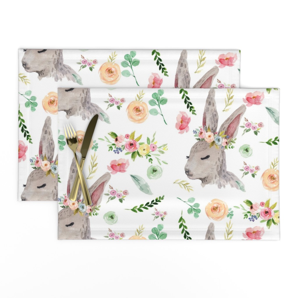 Bunny with Pastel Spring Flowers