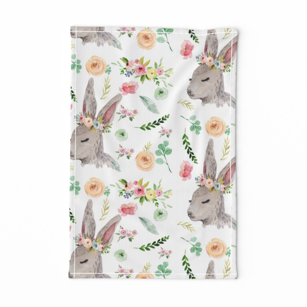 Bunny with Pastel Spring Flowers