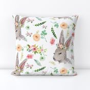 Bunny with Pastel Spring Flowers