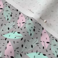 Leaf Prints in Gray, Mint, and Pink for Summer 