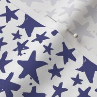 3" Navy Stars // White