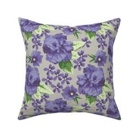 Violet Lavender Gray Hibiscus Rose Large