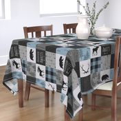 Adventure Awaits Quilt- Blue, Black And Grey - ROTATED