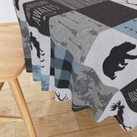 Adventure Awaits Quilt- Blue, Black And Grey - ROTATED