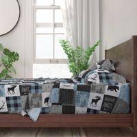 Adventure Awaits Quilt- Blue, Black And Grey - ROTATED