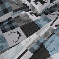 Adventure Awaits Quilt- Blue, Black And Grey - ROTATED