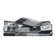 Adventure Awaits Quilt- Blue, Black And Grey - ROTATED