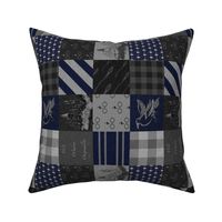 3” Wit Wisdom Originality- Navy and grey - wizard patchwork quilt