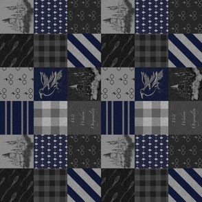 3” Wit Wisdom Originality- Navy and grey - wizard patchwork quilt