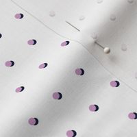 Polka Dots #3 - Orchid & Navy on White 