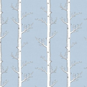 White Trees on Soft Blue Grey
