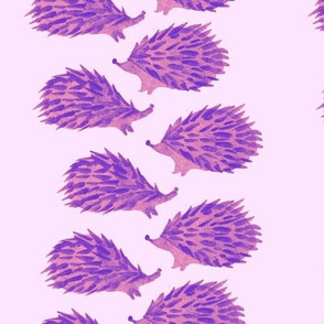 Sweet hedgehog watercolor for nursery decor - pink and purple