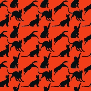 Neon Cats silhouettes black and red