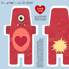 henna heart monster plushie