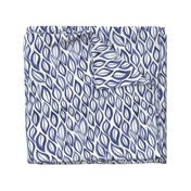 Hand drawn watercolor ikat - indigo leaves