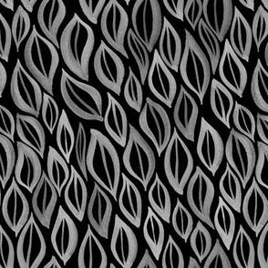 Hand drawn watercolor ikat - black and white