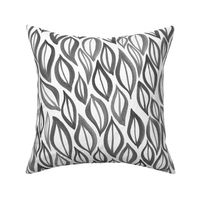 Hand drawn watercolor ikat - black and white