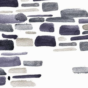 Mosaic watercolor brushstrokes - gray and sandstone