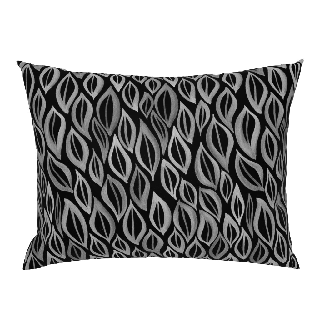 Hand drawn watercolor ikat - black and white