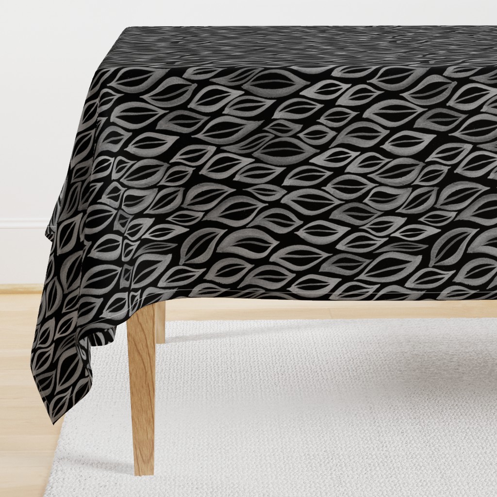 Hand drawn watercolor ikat - black and white