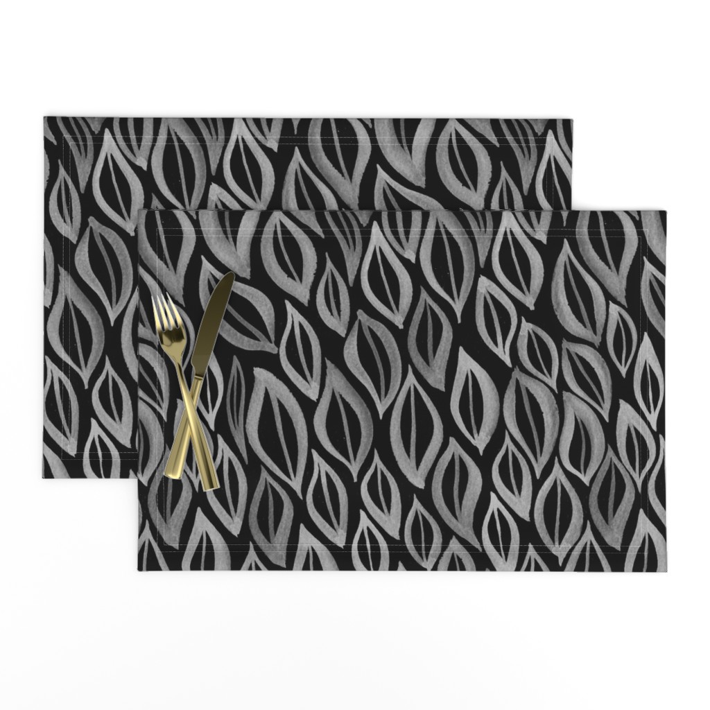 Hand drawn watercolor ikat - black and white